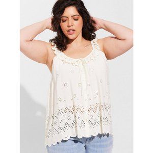 Torrid Cream Eyelet Ruffle Size 1